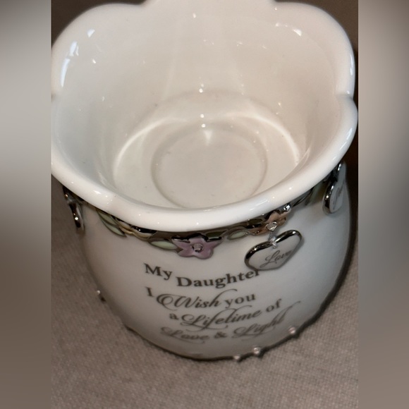 "My Daughter, I Wish You" Porcelain Candleholder Limited-edition Heirloom’s - Picture 6 of 13